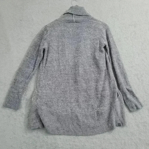 Barefoot Dreams CozyChic Lite Cardigan Sweater Gray Medium Open front  9PT - Picture 2 of 7